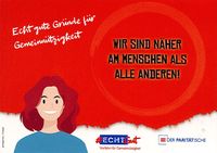 Postkarte: Wir sind näher am Menschen als alle Anderen!